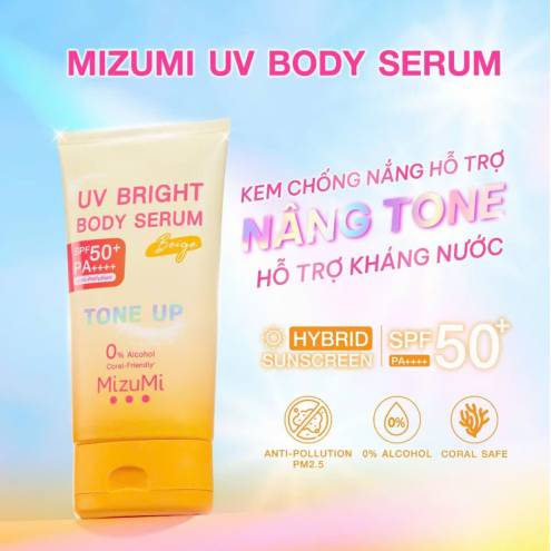 MIZUMI Kem Chống Nắng Mizumi UV Bright Body Serum SPF50+ PA++++ 120ml