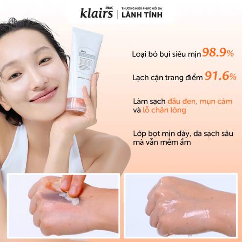 Klairs Sữa rửa mặt Freshly Juiced Vitamin Mask Cleanser 150ml