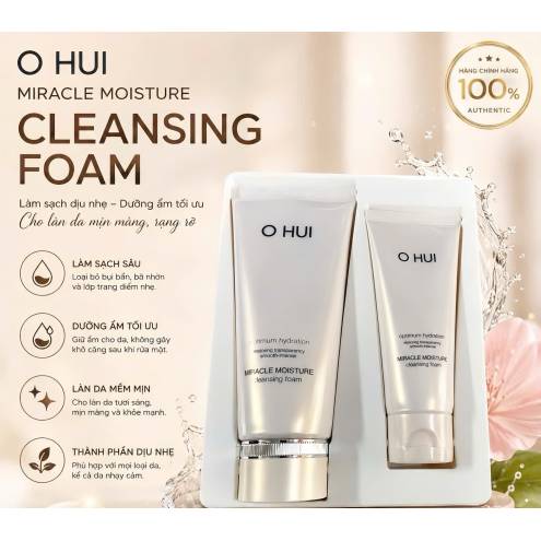 SET Sữa Rửa Mặt Dưỡng Ẩm OHUI Miracle Moisture Cleansing Foam