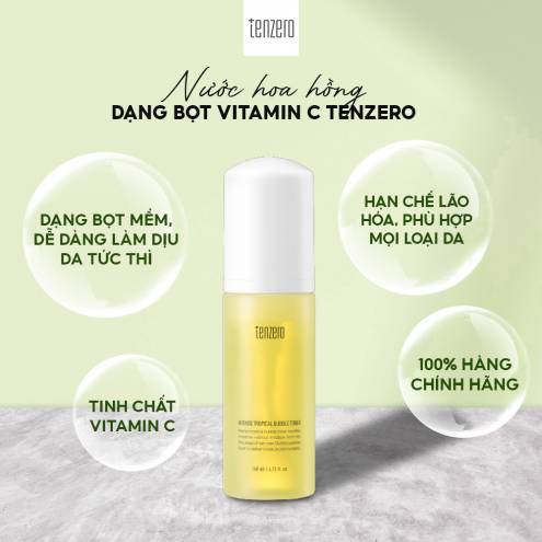 Nước hoa hồng tạo bọt cân bằng, làm dịu da Bubble Toner Tenzero