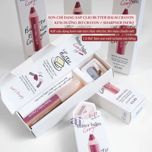 Son bút chì Clio Butter Balm (có kèm gọt bút)