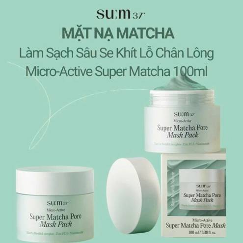 Mặt Nạ Matcha Làm Dịu Da Sạch Sâu Su:m37 Micro-Active Super Matcha Pore Mask Pack 10ml