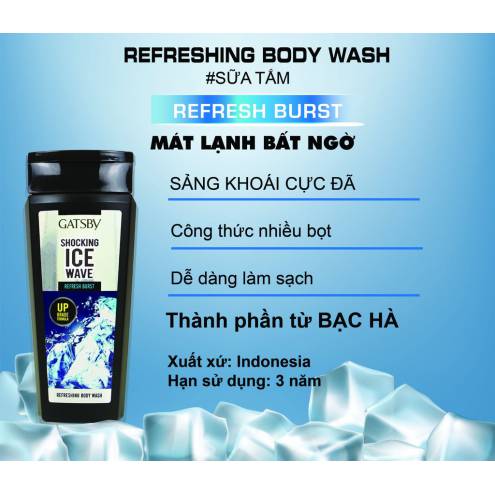  Sữa Tắm Gatsby Cho Nam Shocking Ice Wave 250ml