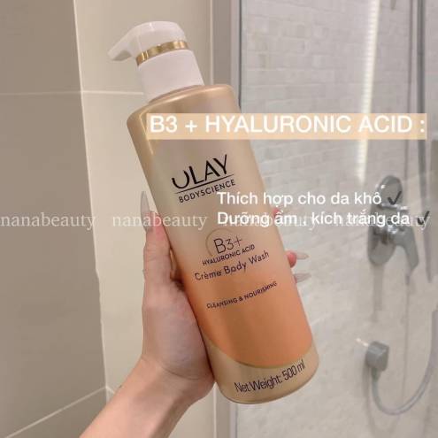  Sữa Tắm Dưỡng Trắng Mềm Mịn Da Olay B3 Hyaluronic/Peptide/Vitamin C 500ml 