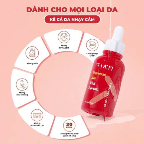Serum Dưỡng Trắng, Mờ Thâm Nám Tiam Tranexin Nia Vita Serum 40ml