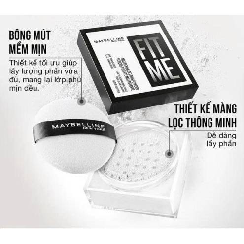 Phấn Phủ Dạng Bột Maybelline Fit Me Mattifying Setting Powder 10g