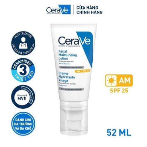 Sữa Dưỡng Ẩm Ban Ngày Cerave Facial Moisturising Lotion AM SPF 25 52g