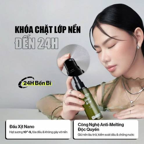 Xịt Khóa Nền Cố Định Trang Điểm Thuần Chay Cho Da Nhạy Cảm Glamrr Q Vegan Super Makeup Fixer