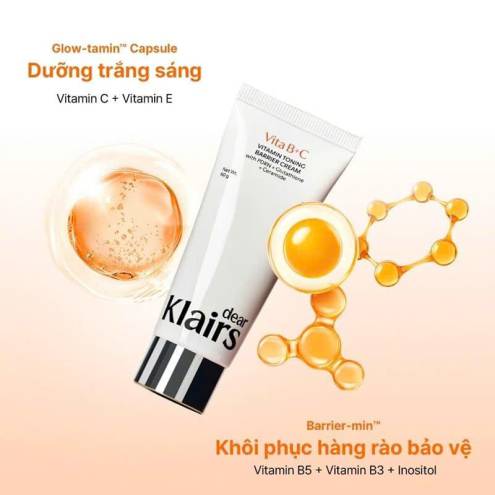 DEAR KLAIRS KEM DƯỠNG VITAMIN TONING BARRIER CREAM 60G