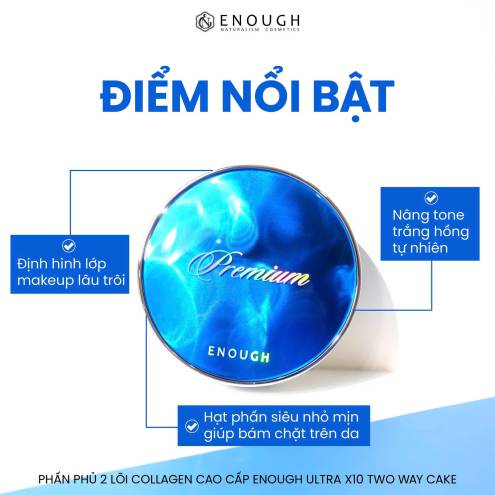 PHẤN PHỦ 2 LÕI COLLAGEN CAO CẤP ENOUGH ULTRA X10 TWOWAY CAKE
