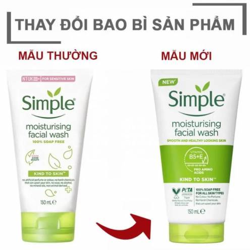 Sữa Rửa Mặt Dưỡng Ẩm Cho Da Simple Kind To Skin Moisturising Facial Wash 150ml