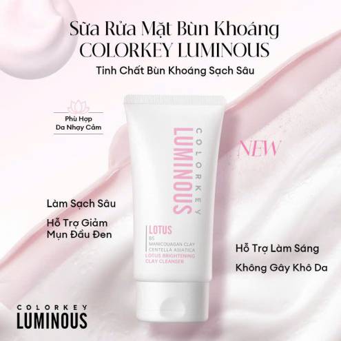Sữa Rửa Mặt COLORKEY LUMINOUS Tinh Chất Bùn Khoáng Hỗ Trợ Làm Sạch Sâu - 100gr