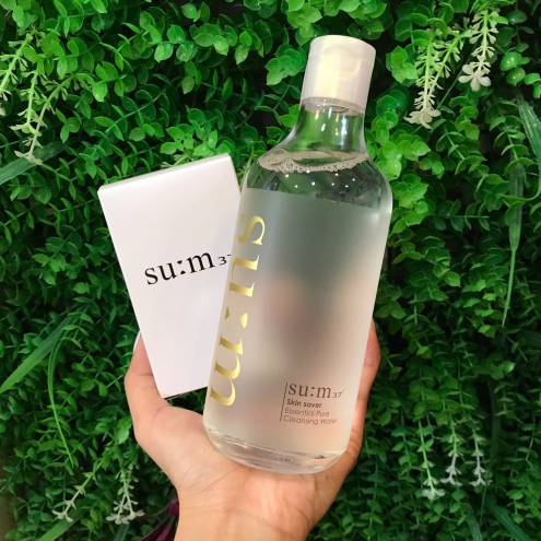 Nước Tẩy Trang Su:m37 Skin Saver Essential Pure Cleansing Water 400ml ( Tặng kèm bông tẩy trang ) 