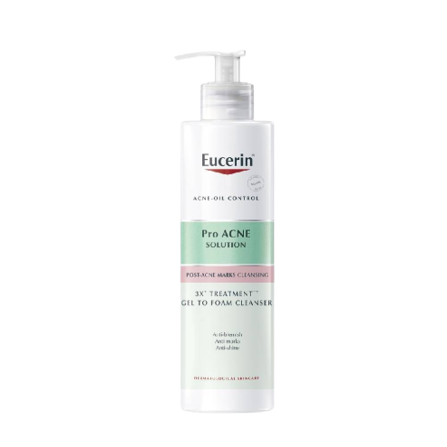 Gel Rửa Mặt Cho Da Mụn Eucerin Proacne Solution 3X Treatment ++ Gel To Foam Cleanser 400ml.