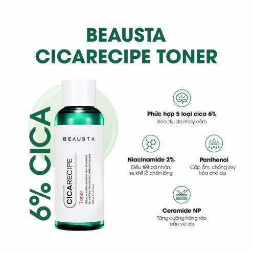 Nước hoa hồng chiết xuất rau má Beausta Cicarecipe Serum Toner 150ml