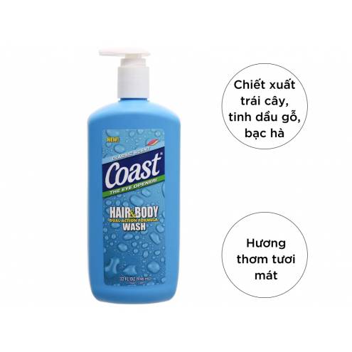 Sữa Tắm Gội Dành Cho Nam Coast Hair & Body Wash 946ml 