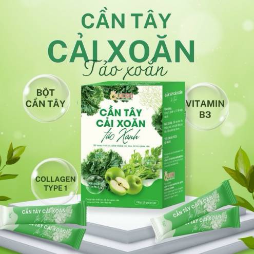 Bột au cần tây cải xoăn táo xanh