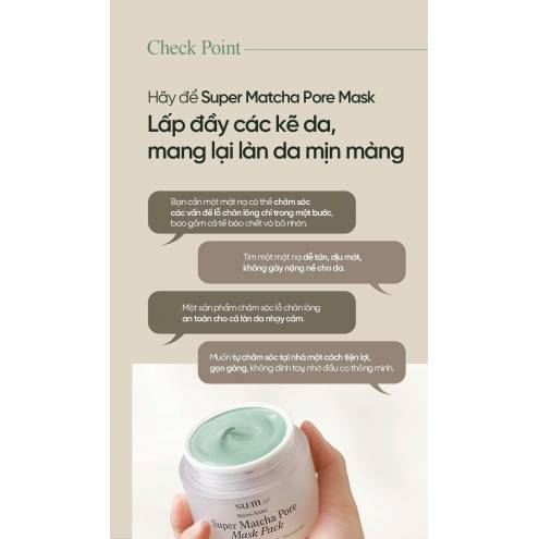 Mặt Nạ Matcha Làm Dịu Da Sạch Sâu Su:m37 Micro-Active Super Matcha Pore Mask Pack 10ml