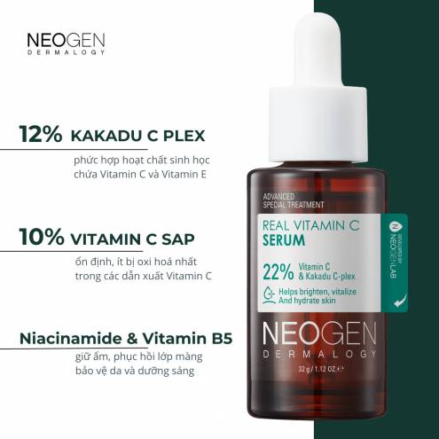 Serum Dưỡng Trắng Mờ Thâm 460x Vitamin C Sinh Học Kakadu 22% Neogen Dermalogy Real Vitamin C Kakadu Serum 32g