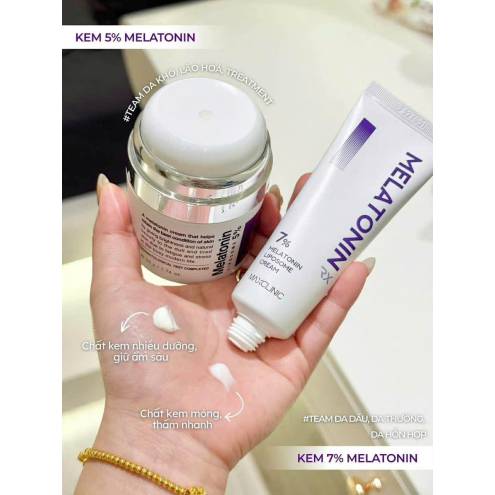 Kem Dưỡng Hỗ Trợ Làm Sáng Và Cải Thiện Nếp Nhăn 7% Melatonin Liposome Maxclinic Melatoninshot Cream 50ml