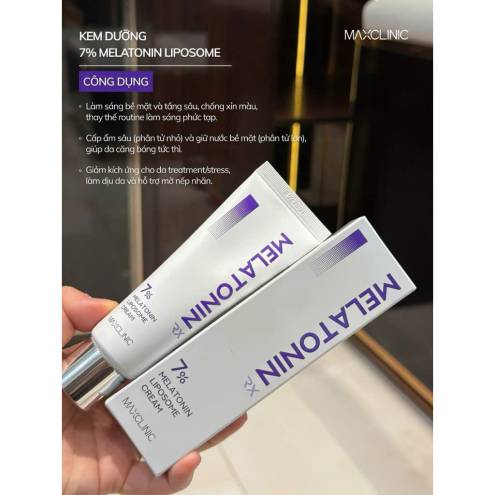 Kem Dưỡng Hỗ Trợ Làm Sáng Và Cải Thiện Nếp Nhăn 7% Melatonin Liposome Maxclinic Melatoninshot Cream 50ml