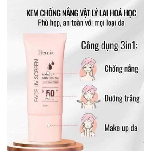 Kem Chống Nắng Hemia Face UV Screen Make Up Sun Cream SPF50+/PA+++