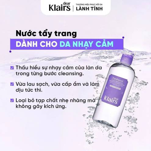 Dear Klairs Nước tẩy trang Supple Preparation Unscented Cleansing Water 400ml