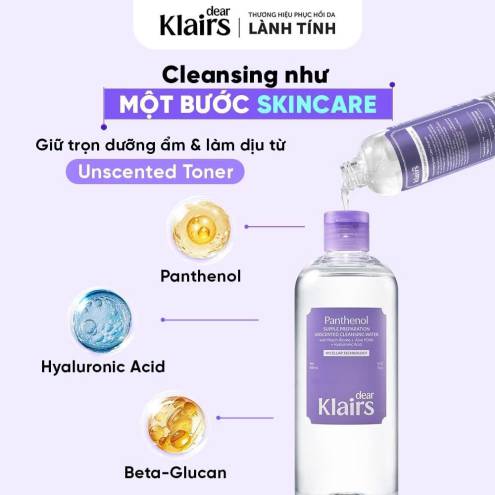 Dear Klairs Nước tẩy trang Supple Preparation Unscented Cleansing Water 400ml
