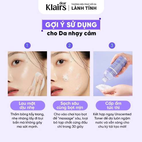 Dear Klairs Nước tẩy trang Supple Preparation Unscented Cleansing Water 400ml
