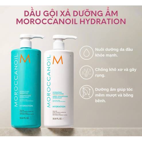 Bộ Dầu Gội Và Xả Dưỡng Ẩm Moroccanoil Hydration (2 x 500ml)