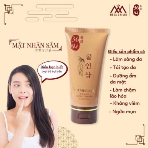  Sữa Rửa Mặt Cao Mụn Sâm Đỏ 36 Vị Meea Origin 