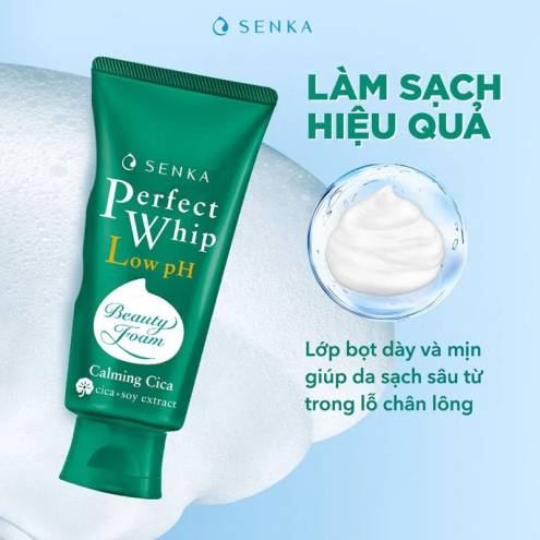 Sữa Rửa Mặt Senka Perfect Whip Low pH Calming Cica