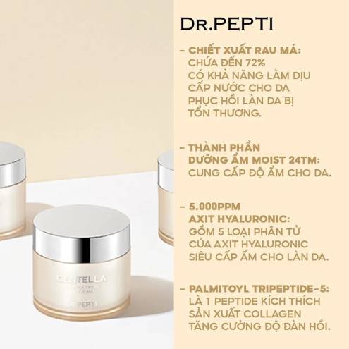 Kem Dưỡng Ẩm Chiết Xuất Từ Rau Má Dr.Pepti+ Centella Moist Soothing Gel Cream 