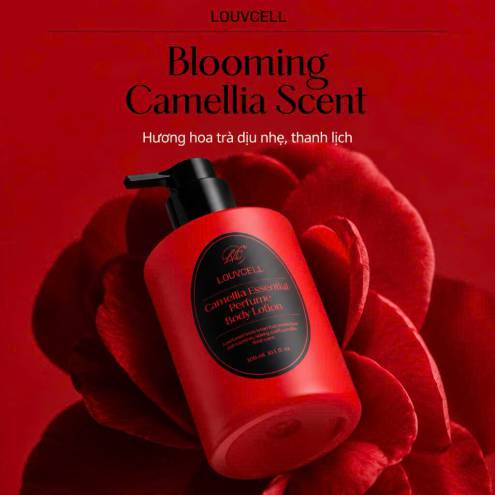 LOUVCELL CAMELLIA ESSENTIAL PERFUME BODY LOTION – DƯỠNG ẨM VÀ LƯU HƯƠNG HOA TRÀ CHO CƠ THỂ