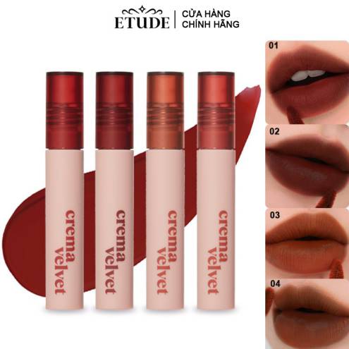 Son Kem Lì, Mịn Mượt Như Nhung Etude Crema Velvet Tint