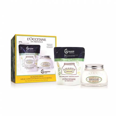 Set Kem dưỡng thể Loccitane Hạnh Nhân Almond Milk Concontrate 200ml + Refill 200ml