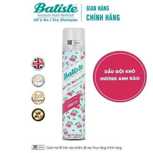 Dầu Gội Khô Batiste Dry Shampoo 200ml (Mẫu Mới) 
