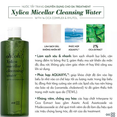 NƯỚC TẨY TRANG OH!OH! XYLICA MICELLAR CLEANSING WATER