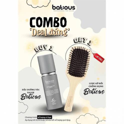 Dầu Dưỡng Tóc Batious 60ml -Tặng Lược