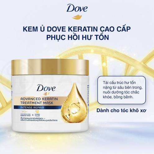 Kem Ủ Tóc Dove Keratin Phục Hồi Hư Tổn Cao Cấp 180ml