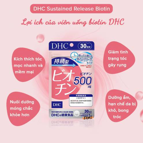 Viên uống ngăn rụng tóc làm đẹp da DHC Sustained Release Biotin 