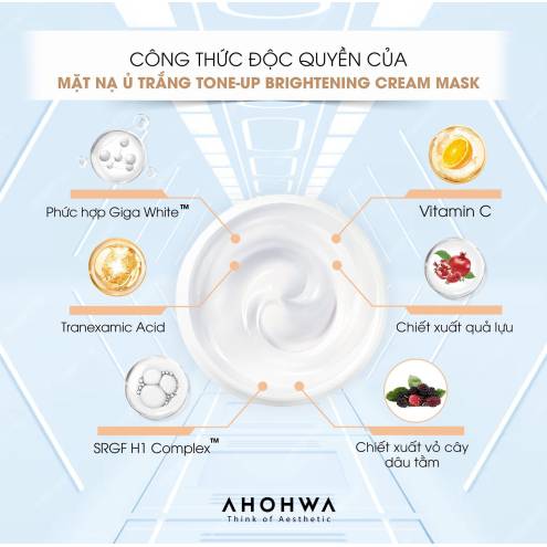 Tone-Up Brightening Cream Mask - Mặt Nạ Ủ Hỗ Trợ Làm Sáng Da  AHOHWA