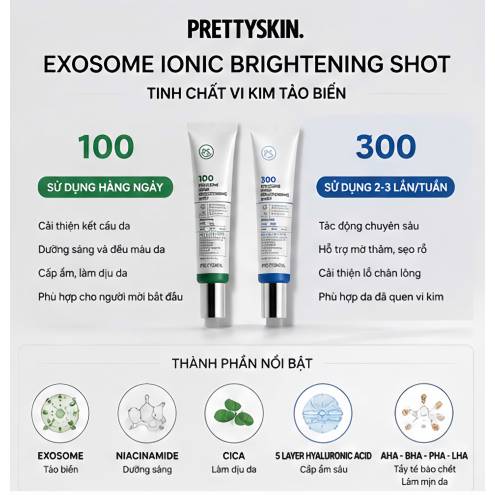 Tinh Chất Vi Kim Dưỡng Da PrettySkin Exosome Ionic Brightening 30ml