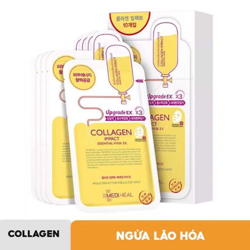 Mặt Nạ Miếng Giảm Mụn, Dưỡng Trắng, Chống Lão Hóa, Phục Hồi Da Mediheal Essential Mask REX 24ml (Teatree, Collagen, Lightbeam, Placenta) 
