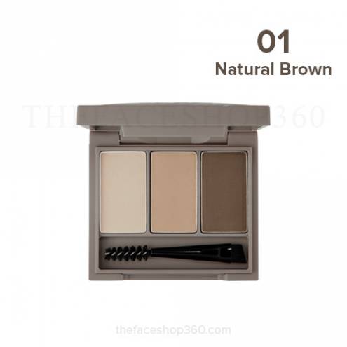 Bột kẻ chân mày 3 ô tự nhiên Ink Brow Powder Kit fmgt The Face Shop