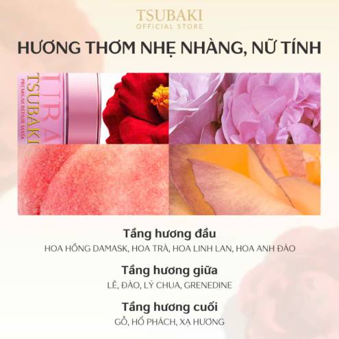 Kem ủ tóc phục hồi hư tổn Tsubaki Premium Repair Mask 180g