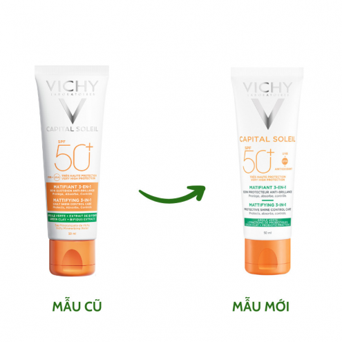 Kem chống nắng kiềm dầu Vichy Capital Soleil Mattifying 3in1 SPF50 50ml