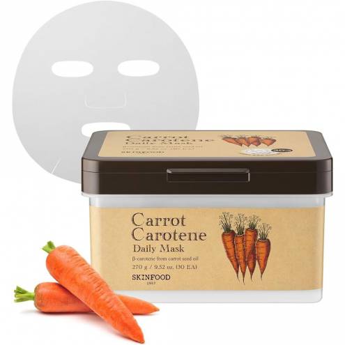 Mặt Nạ Cấp ẩm, Dưỡng Da Hàng Ngày SKINFOOD Carrot Daily Mask 270g (30 MIẾNG)