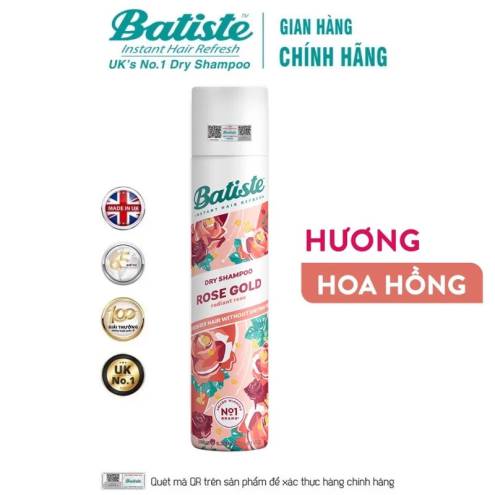 Dầu Gội Khô Batiste Dry Shampoo 200ml (Mẫu Mới) 