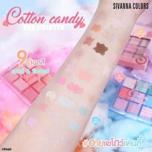 Bảng Phấn Mắt 9 ô Có Nhũ Lì Sivanna Colors Cotton Candy Eye Palette 9 Shades HF660